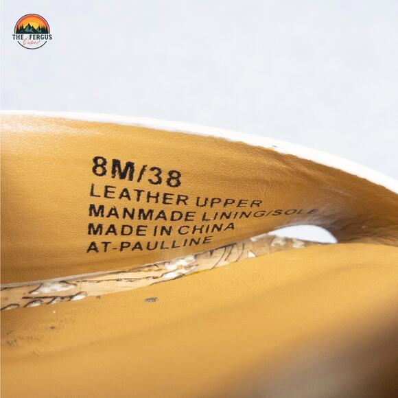 Arturo Chiang White Nude Wedge Summer Sandals Ankle Strap Neutral Women's Size 8 - Picture 8 of 12